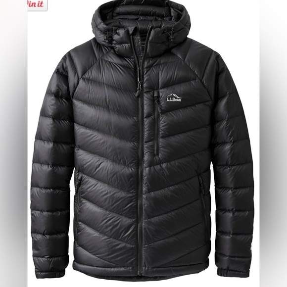 NWT L.L. Bean Men’s Black Ultralight 850 Down Jacket Water Resistant - Size XXL - Picture 1 of 12